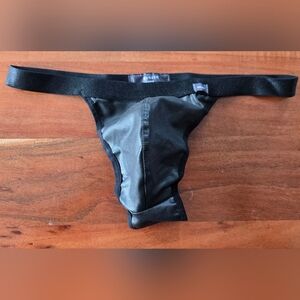 Faux Leather Mens Thong
